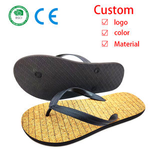 Ahşap tahıl desen yumuşak hafif <span class=keywords><strong>Flip</strong></span> flop özel Logo BSCI CE sertifikalı özelleştirilebilir yaz rahat Sandal ayakkabı erkekler için - Product Image 1