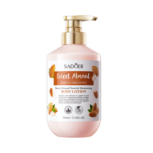 SADOER 500 ml Lait Corporel Crème Hydratante Parfumée Amande Douce Naturelle Soin Blanchissant Visage et Corps - Product Image 1