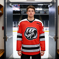 Top 10 des maillots de hockey personnalisés Eco Ice Wear 2026 avec logo d'équipe, respirants, anti-UV, anti-bactériens, col en V, manches longues, en polyester