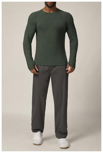 Camiseta de manga larga de secado rápido para deportes de otoño e invierno, ropa de Fitness para correr al aire libre para hombres, Top elástico de entrenamiento de tenis - Product Image 3