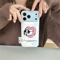 Coque de téléphone mignonne motif chiot pour iPhone 17, étui arrière en tissu PC TPU motif chien de dessin animé pour iPhone 17 Air 16 15 14 Pro Max
