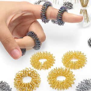 Metal Acupressure Finger Ring <b>Massager</b> for Stress Relief <b>Hand</b> Application Massage Product - Product Image 3