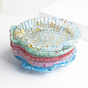 Commercio all'ingrosso eco-friendly ciottoli di cristallo naturale vassoi di stoccaggio resina e guscio decorazione per <span class=keywords><strong>la</strong></span> casa in resina artigianato - Product Image 1