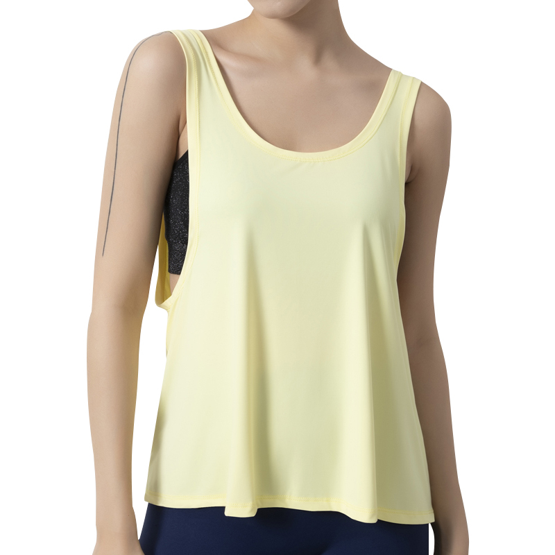 Women's Eco-Friendly Breathable Sweat-Wicking SMART FABRIC Plaid Set Loose Fitness Gym Running Yoga Vest Silky Sleeveless Top