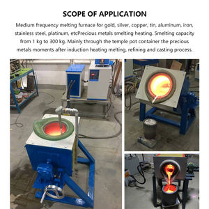 Altın izabe fırını 15KW + 10Kg orta frekans endüksiyon ısıtıcı ısıtma makinesi - Product Image 2