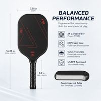 Raquette de paddle en carbone 3K de qualité supérieure, matériau hybride à surface en graphite, poignée en caoutchouc de qualité professionnelle, qualité supérieure, unibody