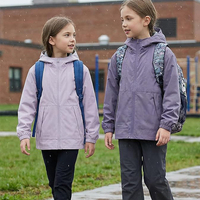 Vêtements d'hiver pour enfants de style européen et américain, doublés en PU, à capuche, coupe-vent, imperméables, chauds, couleur unie