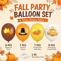 Balon Thanksgiving, Dekorasi Musim Gugur Labu, Set Lateks Labu Maple untuk Latar Belakang Thanksgiving, Baby Shower, dan Ulang Tahun