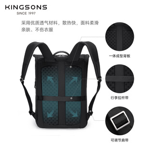 Kingsons Business <b>Backpack</b> 15 Inch Expandable Laptop Bag Men's Commuter <b>Multi</b> Functional Travel <b>Backpack</b> - Product Image 4