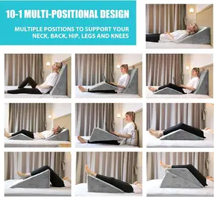 Açılı köpük yatak kama yastık takımı çıkarılabilir kapak okuma yastığı & arka destek kama yastık uyku için