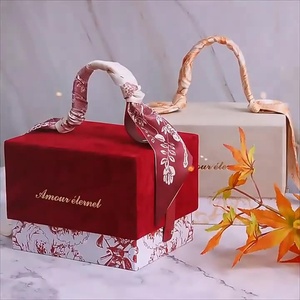 OEM Customized <b>Wedding</b> Candy Gifts Paper <b>Box</b> Colorful Bridesmaid Return Gifts Rigid Cardboard <b>Box</b> with Leather Handle - Product Image 1