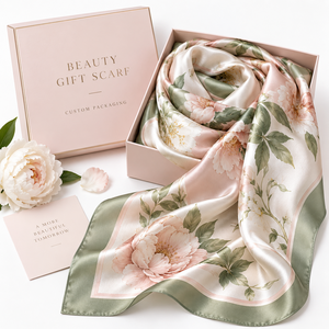 Maßgefertigtes Satin-Bandana Modisches Blumenmuster Quadratischer Schal Private Label Individuelles Logo-Druck OEM ODM Hersteller für Boutique-Marken - Product Image 2