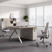 Bureau de direction ergonomique moderne avec panneau en bois, poste de travail modulaire, cloison de séparation insonorisée pour espace de bureau
