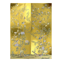 Papier peint SUNGPU Chinoiserie de luxe, papier peint peint à la main avec feuille d'or, papier peint personnalisé à motif floral de magnolia et d'oiseaux pour hôtel, villa, décoration intérieure