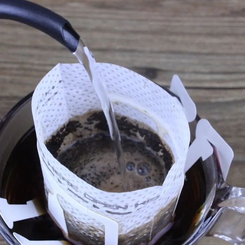 แก้วกาแฟกรองขนาดเล็ก7.5*9ซม. ถุงใส่กาแฟแบบพกพาที่กำหนดเองได้ถ้วยหยดหูแขวนกาแฟชาถุงกรอง