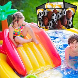 Sac de rangement en filet pour piscine, grande capacité, organisateur de jouets suspendu pour l'extérieur, sac en filet noir pour la plage, la piscine et les voyages - Product Image 3