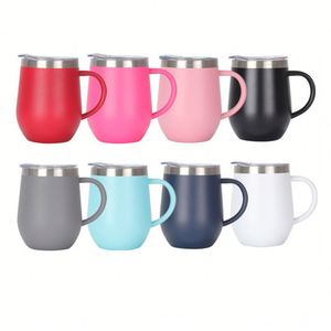 New Arrival Wholesale <b>Double</b> <b>Wall</b> Insulated Vacuum Handgrip 12oz Coffee Travel <b>Mugs</b> Stainless Steel Wine Tumblers Handles - Product Image 1
