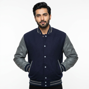 Chaqueta Varsity de Lana para Hombre con Logotipo Personalizado, Mangas de Cuero, Acolchada, para Invierno, Precio al por Mayor, Chaqueta Varsity de Moda - Product Image 1