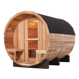 Sauna en fût moderne pour 2 personnes, extérieur, en bois massif, pour villas, avec poêle - Product Image 3