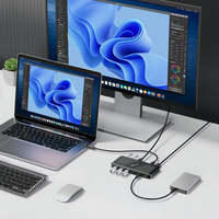 Station d'accueil Thunderbolt 3 Type C 10-en-1 40 Gbps 8K DP double moniteur 60W PD Hub de charge pour Mac M1/M2/M3 Windows en stock