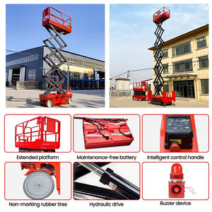 Plataforma Elevadora de Tijera Hidráulica Móvil de 8m 10m 16m 20m, Plataforma Elevadora de Tijera Eléctrica Autopropulsada, Elevador de Tijera Skyjack - Product Image 2