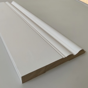 Rodapié de madera imprimada blanca, moldura de cornisa para techo, moldura de rodapié de madera maciza - Product Image 1