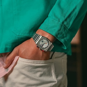 Montre CILOA verte carrée rétro personnalisable pour homme, haute qualité, nouvelle collection 2025, étanche, bracelet quartz, calendrier, cadeau de luxe pour homme - Product Image 5