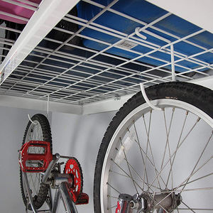 Étagère de <span class=keywords><strong>plafond</strong></span> réglable de taille moyenne blanche JH-Mech 4*4, étagère de <span class=keywords><strong>rangement</strong></span> en hauteur avec 2 crochets gratuits pour le <span class=keywords><strong>rangement</strong></span> et l'organisation du <span class=keywords><strong>garage</strong></span> - Product Image 5