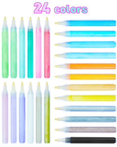 Set di 28 <span class=keywords><strong>Pennarelli</strong></span> <span class=keywords><strong>Acrilici</strong></span> Liquidi a Base d'Acqua <span class=keywords><strong>per</strong></span> Pittura Fai-da-Te su Roccia, Legno, Ceramica, Tessuto, <span class=keywords><strong>Pennarelli</strong></span> <span class=keywords><strong>Acrilici</strong></span> Permanenti Piatti - Product Image 3