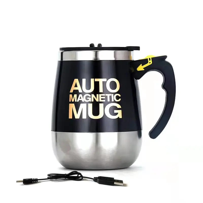 Auto eléctrico taza de agitación Auto auto de mezcla de acero inoxidable Auto magnético Auto agitación taza café, taza para remover el café