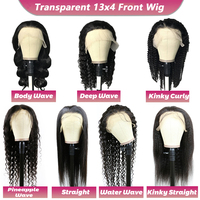 Perruque frontale sans colle transparente Full HD de 30-36 pouces, cheveux humains non traités, 100% cuticules alignées, cheveux vierges indiens bruts pour femmes