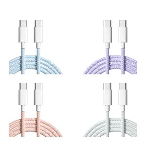 Cables de carga rápida certificados especiales para iphone15 pro Max, la mejor revisión Cable cargador trenzado de 60W tipo C a tipo C para Apple - Product Image 6