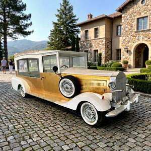 New electric retro funeral car custom color funeral master hearse gold hearse /Electric vehicle /Funeral hearse - Product Image 1