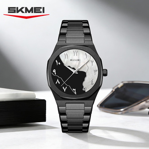 Montre à quartz pour homme en acier inoxydable doré avec cadran en verre Tai Chi à chiffres arabes, étanche 3ATM, logo personnalisé OEM/EDM - Product Image 4