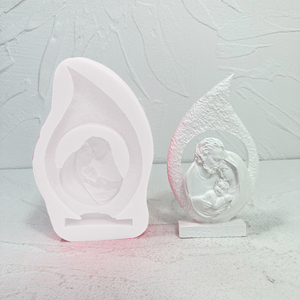 Moldes de Silicona de Grado Alimenticio para Velas y Jabones con Diseño de la Virgen Marí<span class=keywords><strong>a</strong></span>, Jesús y la Familia, 3 Piezas, Reutilizables, Antiadherentes, Decoración Cristiana para el Hogar - Product Image 6