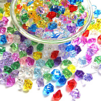 Blauw Roze Rood Oranje Groen Geel Paars Ijs Rotsen Diamant Kristallen Helder Nep Gekleurd Plastic Acryl Ijsblokje