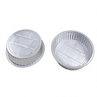 Barquette alimentaire ronde en aluminium de 1050 ml personnalisée, qualité alimentaire, 246x27mm, jetable, avec couvercle, pour rôtissage, plats à emporter et usage extérieur