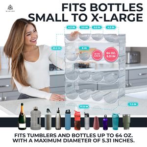 Organisateur de bouteilles de vin empilable multifonction extra large de 64 oz pour la cuisine, compatible avec Stanley Yeti Simple Morden - Product Image 3