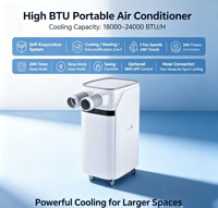 Aire Acondicionado Portátil Industrial de 18000/22000 BTU y Enfriador Localizado para Uso en Autocaravanas, Exteriores, Hoteles y Hogares