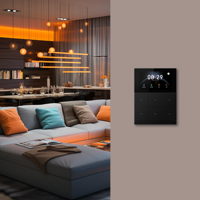 Interrupteur mural intelligent GVS KNX WALTZ programmable à 6 boutons, écran tactile de 3,3 pouces et panneau hybride à touches IPS pour la domotique