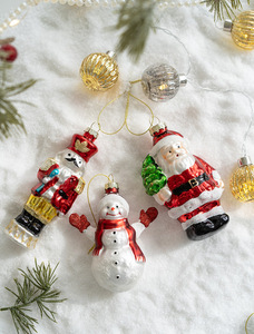 Décoration de Noël créative en verre irrégulier pour arbre de Noël, pendentif suspendu Père Noël Bonhomme de neige, style INS, pour dropshipping Shopify - Product Image 6