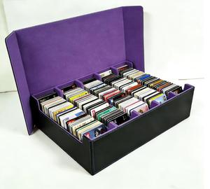 Premium PU Leather Card Deck Box Custom Logo Service Durable Wear-Resistant Organizer for Trading Card Games - Product Image 1