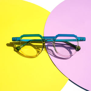 Finioneサンプルハイエンドfyshacetateカスタムロゴ光学メガネアイウェア眼鏡フレームアセテートメタル - Product Image 5