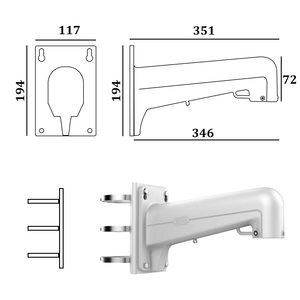 Hik 1602ZJ-POLE CCTV Poteau de sécurité Support de montage sur poteau en aluminium pour caméra Hik PTZ avec anneau pour Tube Lam Post Mount - Product Image 5