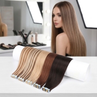 Extensions de cheveux naturels à bandes adhésives Qingdao Rawhair, cheveux Remy vierges, double épaisseur, pointes pleines, cuticules alignées