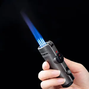 DEBANG Hot Selling 4 Flame Gas Lighter Jet Torch Lighter Cigar Lighter