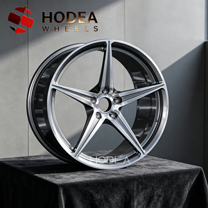 Jantes forgées noires 5 étoiles à 5 branches, finition usinée, 18-21 pouces, légères, sportives, concaves, personnalisées pour Mercedes/Ferrari - Product Image 2