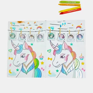 Custom Wholesale A4 Kids Coloring Book Personalized Unicorn Princess Drawing Printed Chart Made Cardboard Art Paper Education