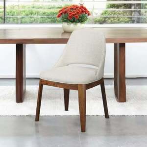 Modern Weston Dining Chair <b>Set</b> of 2 - Beige <b>Linen</b> for Living Room Bedroom Kitchen - Product Image 5