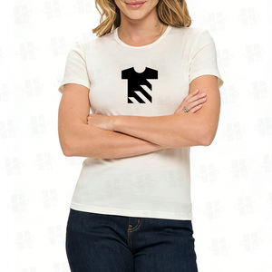 T-shirt personnalisé de haute qualité imprimé à base d'eau, 180 g/m², fin, respirant, col rond, coupe classique pour femmes, t-shirts en coton doux - Product Image 4